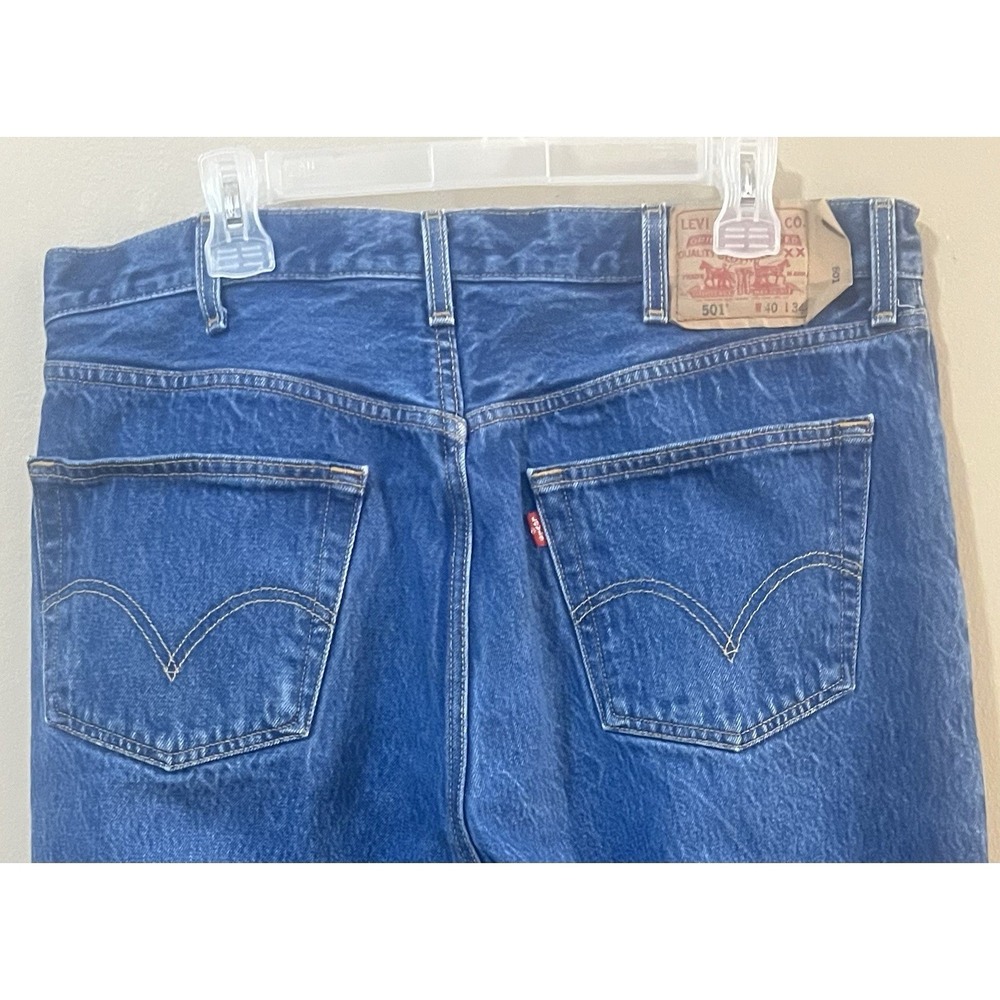 VTG Y2K 2009 Levis 501 Jeans Men 38x31‎ Rigid Indigo Shrink to Fit Raw Mexico - Picture 6 of 11